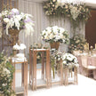 Gold Square Wedding Pedestal Stand Set