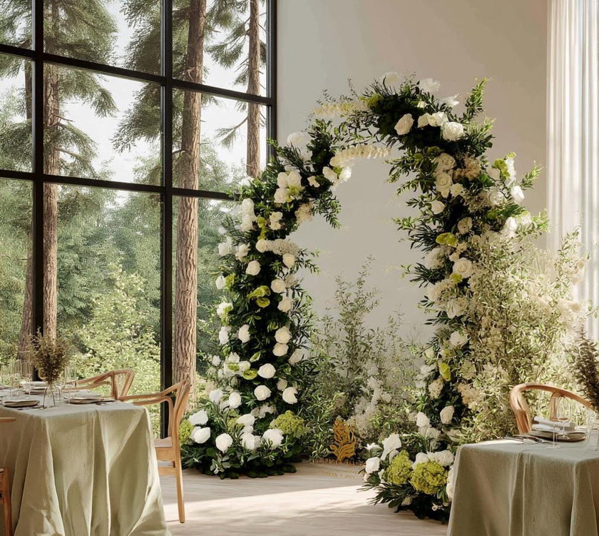 US Seller | Wedding Archway with Spring Flowers | Rustic Boho Wedding Backdrop | Ceremony Floral Arch | Party Decoration（6Ft+7Ft）
