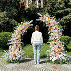 Wildflower-Inspired Spring and Summer Wedding Arch Décor.Wedding Archway Artificial Rose Archway,Flower Row Arrrangement