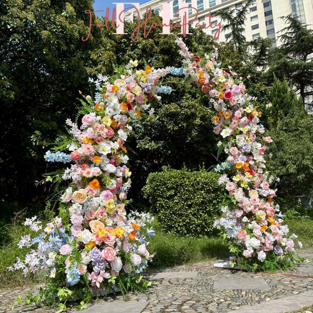 Ships from USA/Wildflower-Inspired Spring and Summer Wedding Arch Décor.Wedding Archway Artificial  Rose  Archway,Flower Row Arrrangement