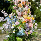Wildflower-Inspired Spring and Summer Wedding Arch Décor.Wedding Archway Artificial Rose Archway,Flower Row Arrrangement
