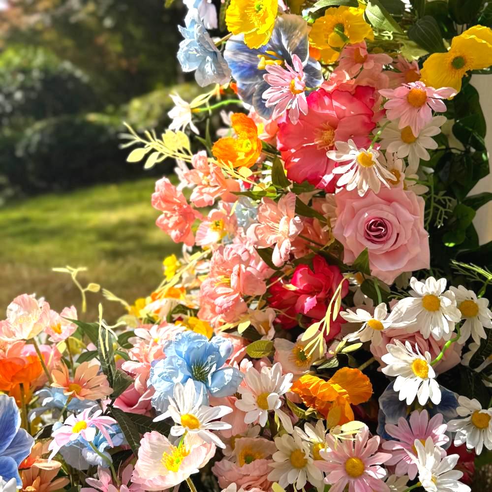 Ships from USA/Wildflower Wedding Flower Runner, Spring Artificial Floral Table Centerpiece, Rustic Flower Row Arrangement,Party Event Décor