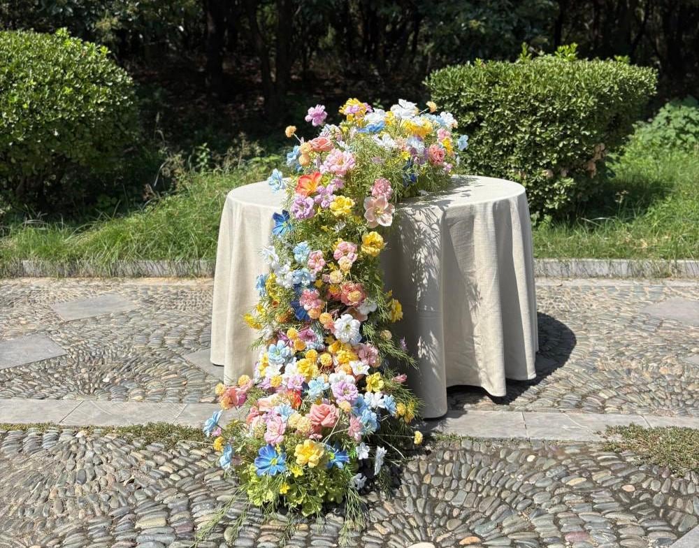 Ships from USA/Wildflower-Inspired Wedding Flowers Décor for Spring & Fall, Artificial Floral Table Runner, Rustic Flower Row Arrangement