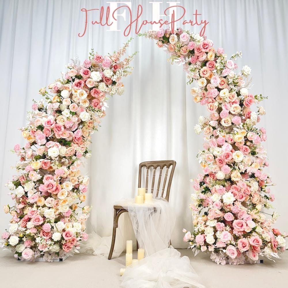 Ships from USA/Blush Pink Wedding Arch Flowers – Spring-Inspired Floral Arrangement for Ceremony Arches, Columns & Backdrops