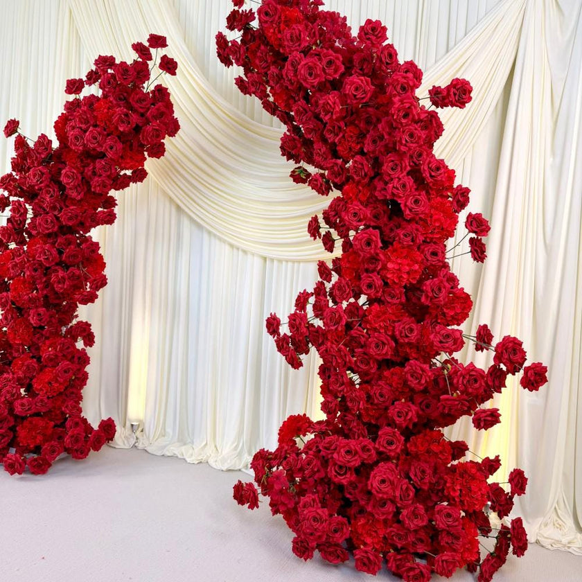 Luxury Red Floral Arch for Valentine’s & Weddings