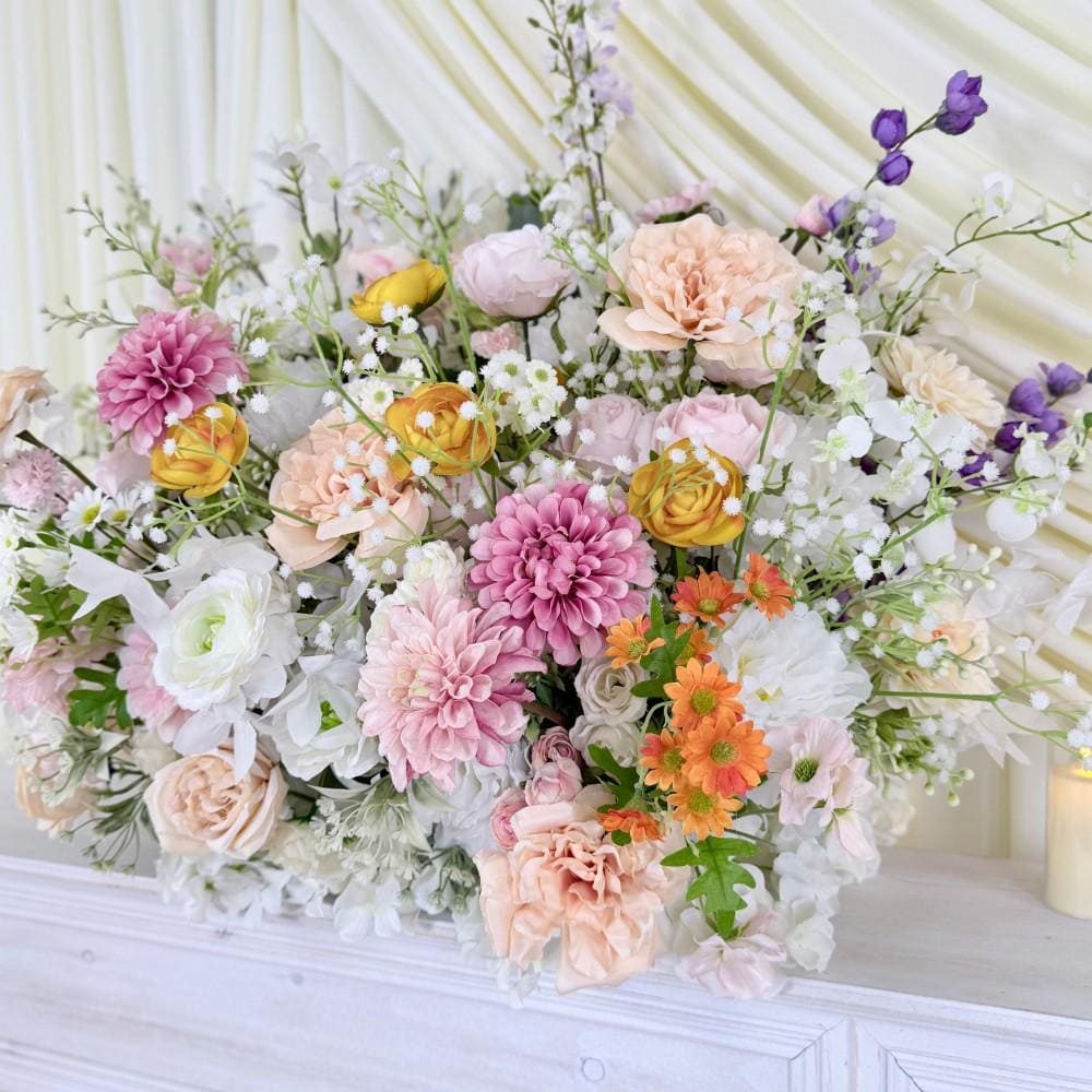 Ships from Houston / Blush Pink Rose Cascading Floral Runner & Wedding Arch Flowers | Artificial Floral Runner Table Centerpiece Décor
