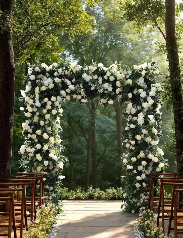 White Green Luxury Floral Arch Garland - Universal Fit for All Arch Shapes