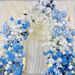Fresh Blue Gradient Floral Arch Backdrop