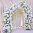 Minimalist Forest-Style White Flower Arch for Weddings