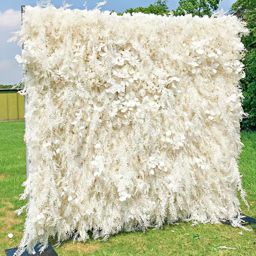 50% Off | Ships from Houston |5D  Flower Wall 8*8ft  - Flower Wall Rolling Up Curtain Wall, Fabric Flower Wall, Wedding Party Photo Backdrop
