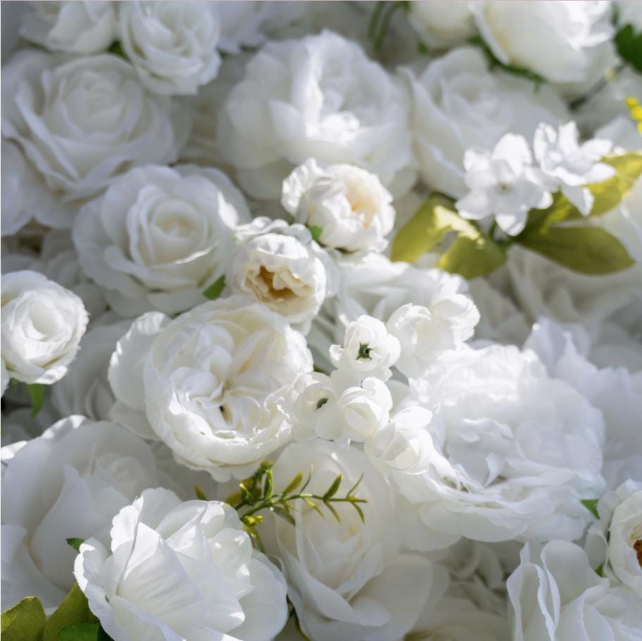 Ships from Houston | 8x8 ft 5D Rose Flower Wall, Roll-Up Fabric Floral Backdrop, Easy Setup Wedding Photo Booth Decor