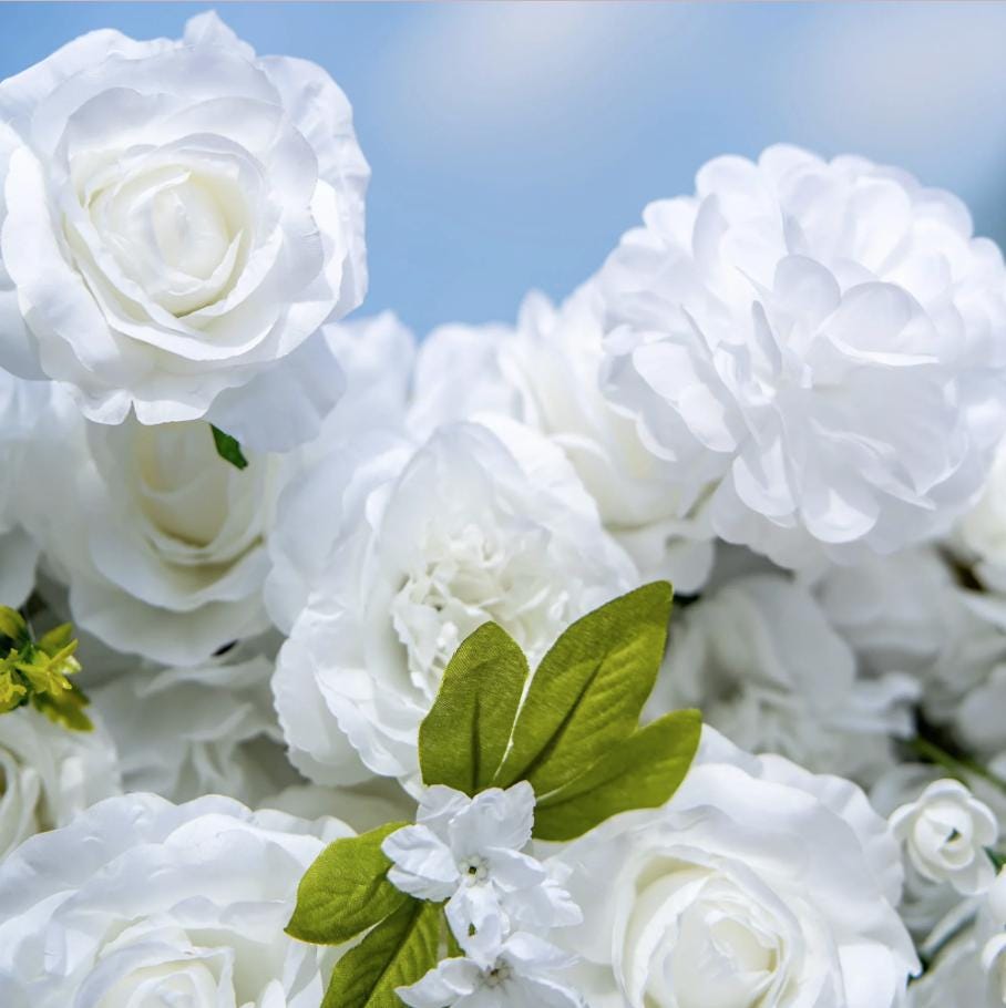 Ships from Houston | 8x8 ft 5D Rose Flower Wall, Roll-Up Fabric Floral Backdrop, Easy Setup Wedding Photo Booth Decor