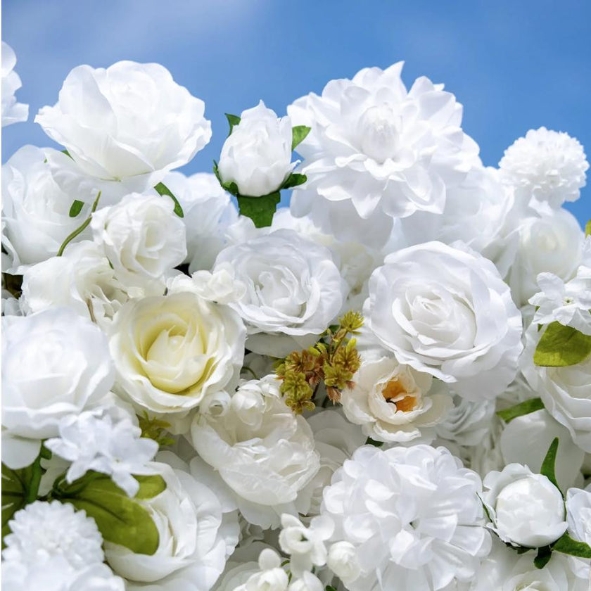 Ships from Houston | 8x8 ft 5D Rose Flower Wall, Roll-Up Fabric Floral Backdrop, Easy Setup Wedding Photo Booth Decor