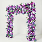 H8.53 xW8Ft Rollable Artificial White Rose Arch Wedding Decoration, Flower Arch Wedding,Backdrop Flower Archway