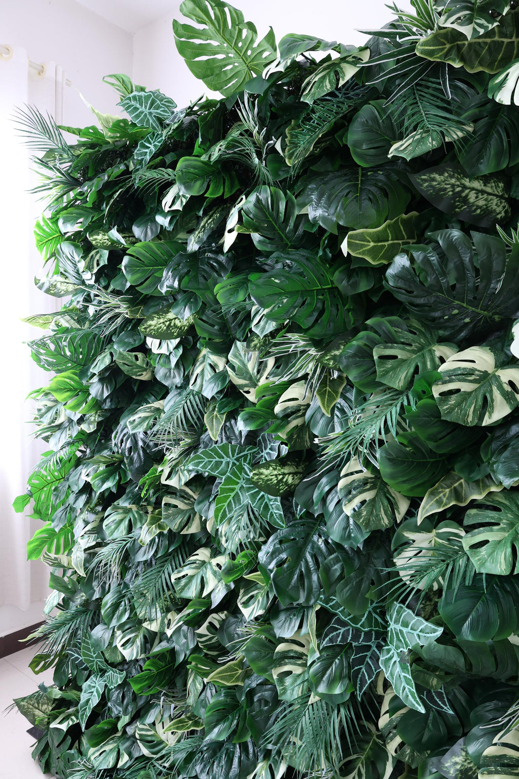 30% OFF |Ships from Houston-Lush Green Leaves  5D Flower Wall -   Roll-Up Curtain Style Fabric Flower Wall for Wedding Party Photo Backdrop.