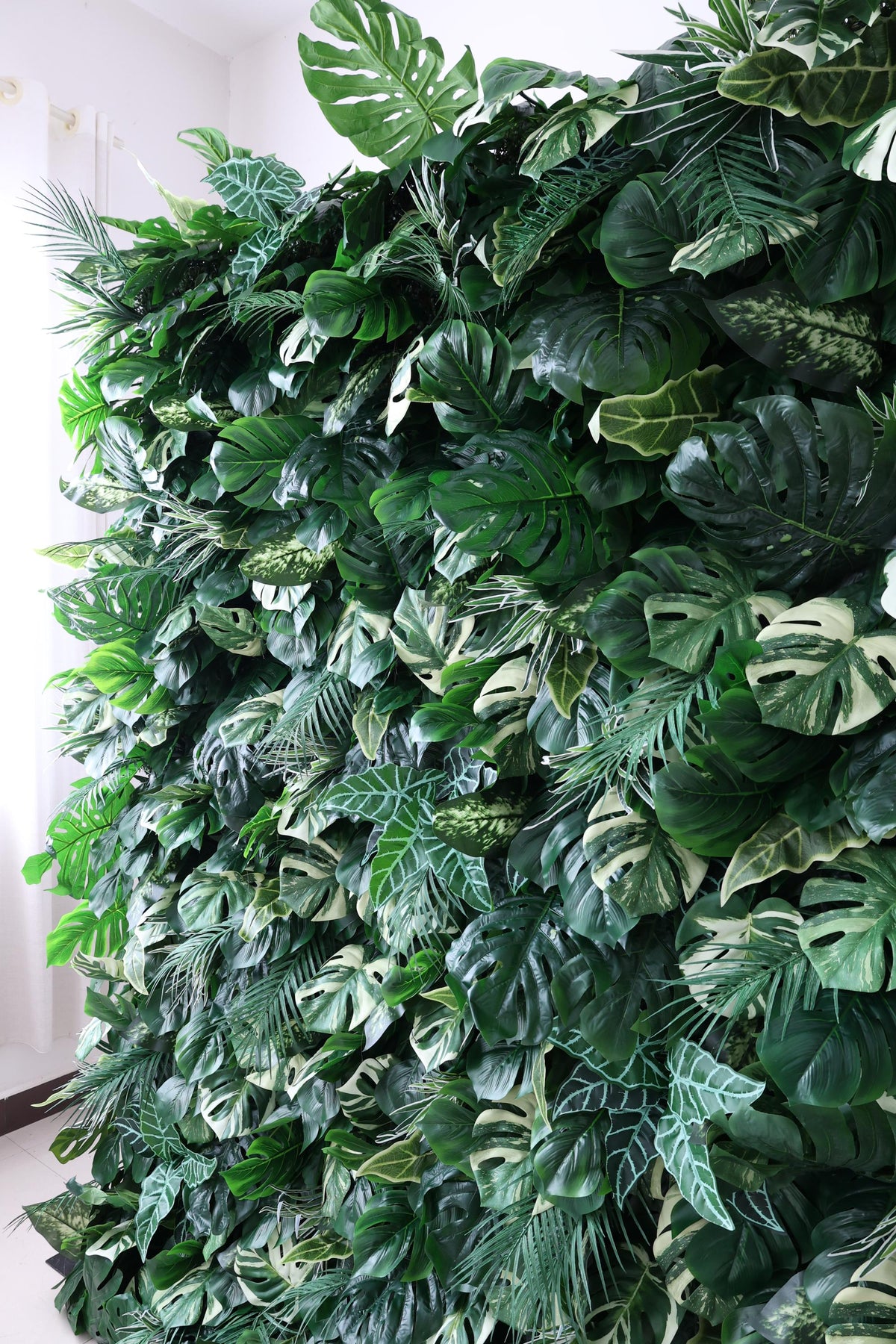30% OFF |Ships from Houston-Lush Green Leaves  5D Flower Wall -   Roll-Up Curtain Style Fabric Flower Wall for Wedding Party Photo Backdrop.