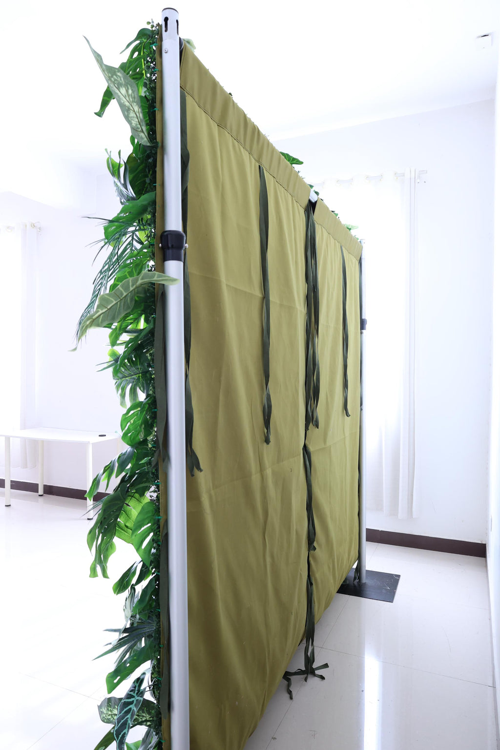 30% OFF |Ships from Houston-Lush Green Leaves  5D Flower Wall -   Roll-Up Curtain Style Fabric Flower Wall for Wedding Party Photo Backdrop.