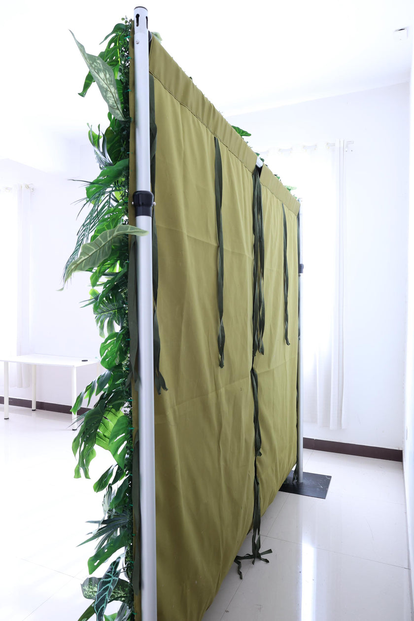 30% OFF |Ships from Houston-Lush Green Leaves  5D Flower Wall -   Roll-Up Curtain Style Fabric Flower Wall for Wedding Party Photo Backdrop.