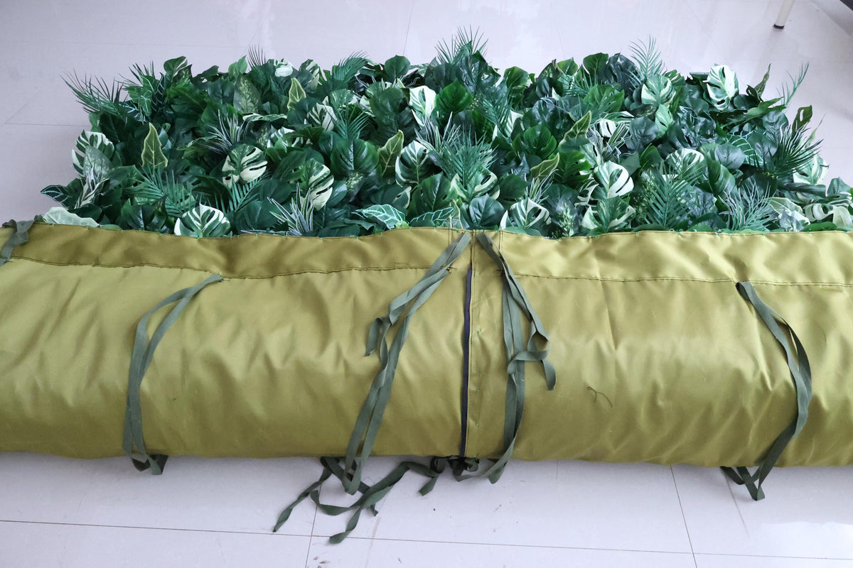 30% OFF |Ships from Houston-Lush Green Leaves  5D Flower Wall -   Roll-Up Curtain Style Fabric Flower Wall for Wedding Party Photo Backdrop.