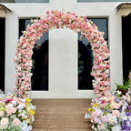8.2+7.8FT Blush Pink Rose Wedding Arch Flowers, Artificial Floral Runner, Table Centerpiece & Flower Row Décor for Parties