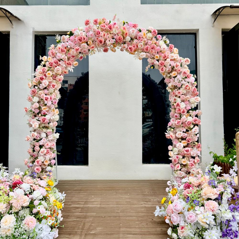 Ships from USA/8.2+7.8FT Blush Pink Rose Wedding Arch Flowers, Artificial Floral Runner, Table Centerpiece & Flower Row Décor for Parties