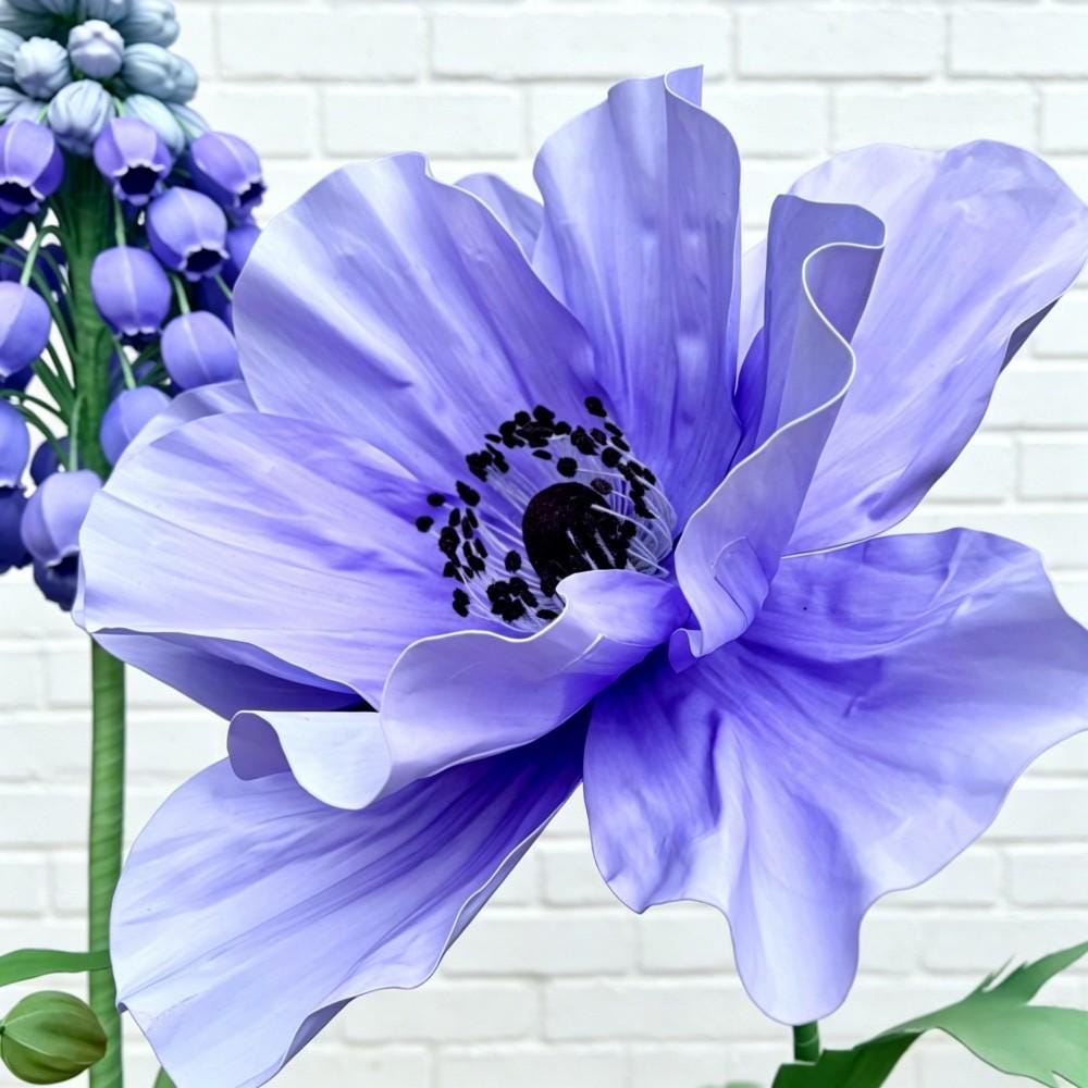 Giant Wildflower Garden Decor, 9 Oversized Garden Flowers with Ground Plants, Luxury Event Floral Display, Mall Decor