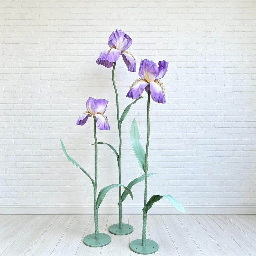 Giant EVA Purple Iris Flowers, Waterproof Oversized Floral Decor, Luxury Mall Display, Boutique Window Decor, Event Decoration（3 Flowers）