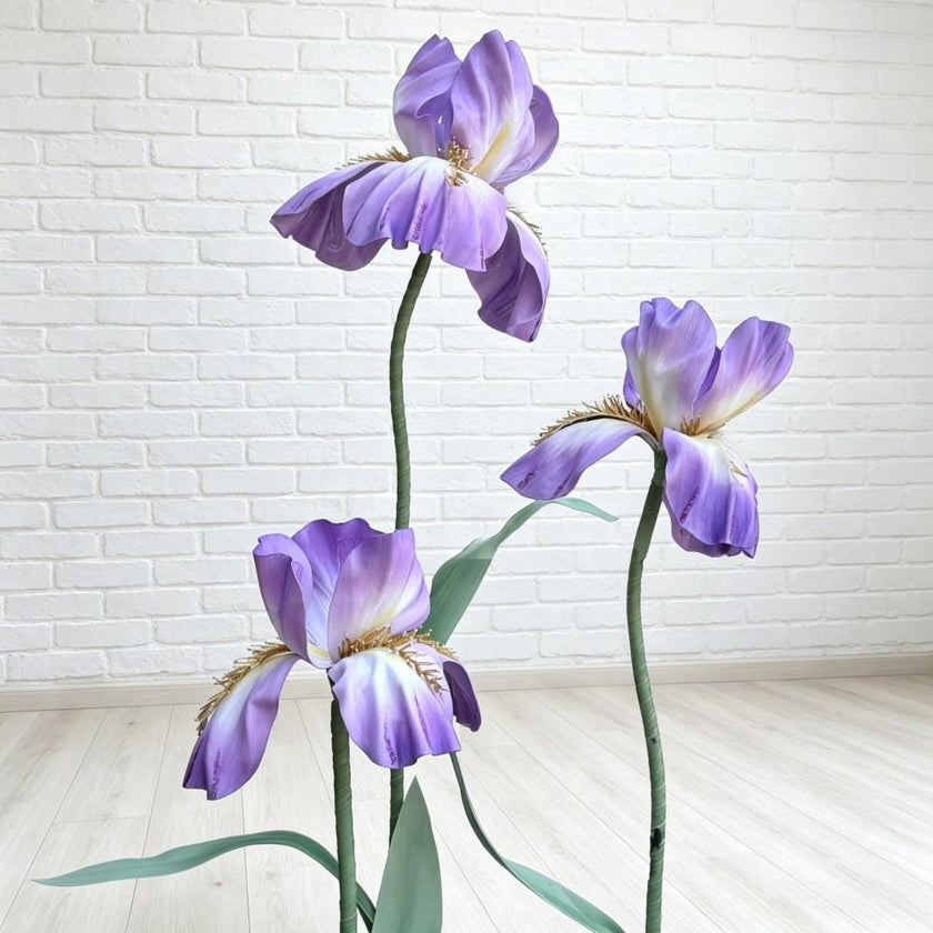 Giant EVA Purple Iris Flowers, Waterproof Oversized Floral Decor, Luxury Mall Display, Boutique Window Decor, Event Decoration（3 Flowers）