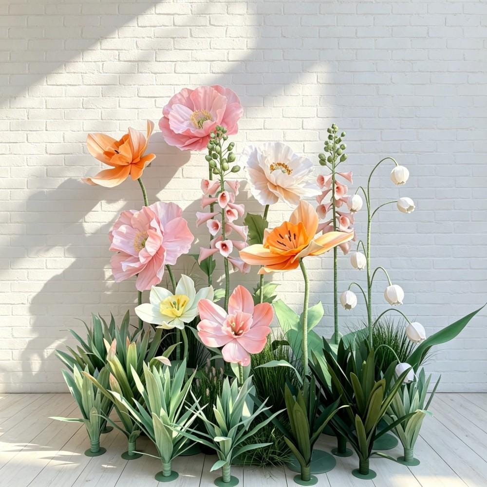 Waterproof Giant Poppy, Hyacinth Anemone Floral Installation, Oversized Flower  for Boutique, Shopping Mall, Hotel Lobby Wedding Events