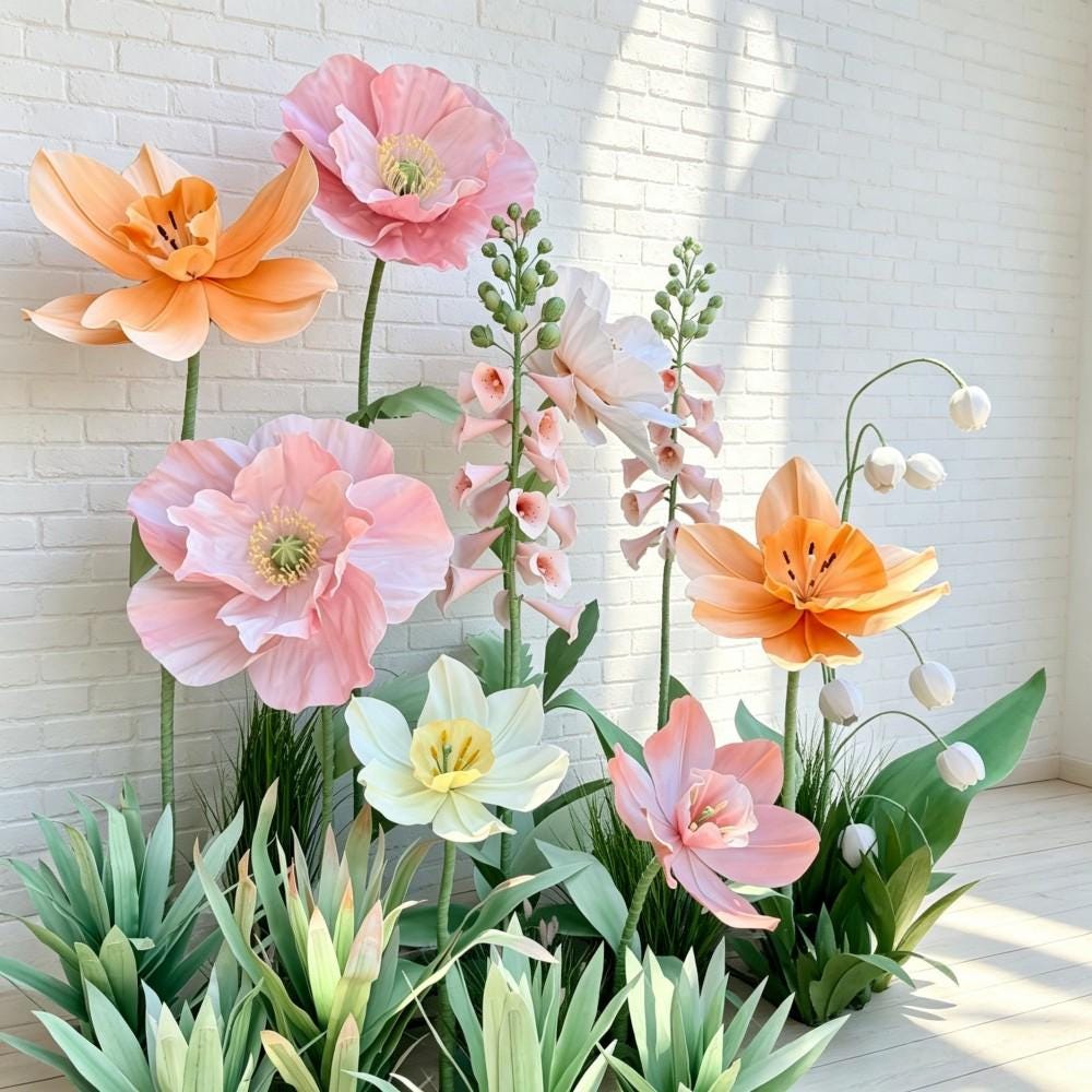 Waterproof Giant Poppy, Hyacinth Anemone Floral Installation, Oversized Flower  for Boutique, Shopping Mall, Hotel Lobby Wedding Events