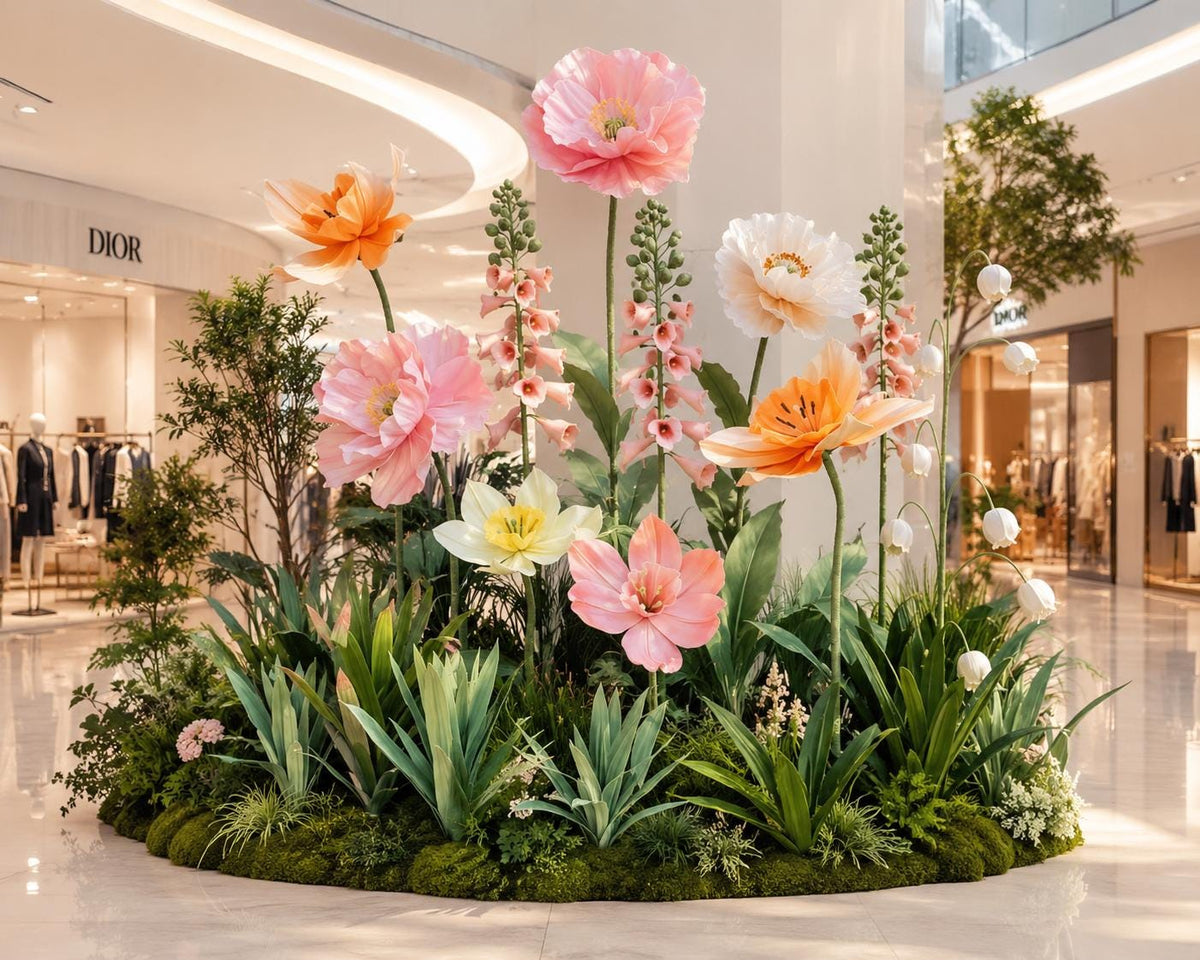Waterproof Giant Poppy, Hyacinth Anemone Floral Installation, Oversized Flower  for Boutique, Shopping Mall, Hotel Lobby Wedding Events