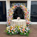 7ft Wildflower-Inspired Spring and Summer Wedding Arch Décor.Wedding Archway Artificial Rose Archway,Flower Row Arrrangement