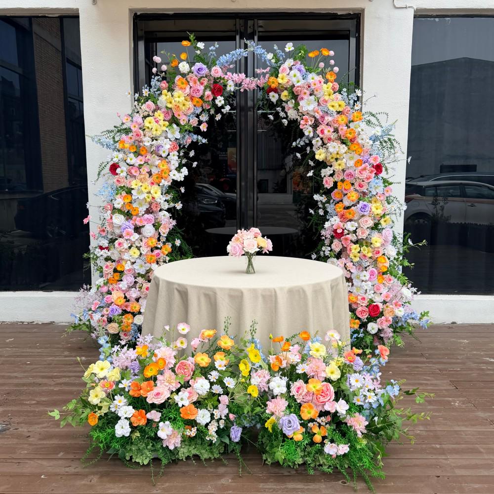 Ships from USA/7ft Wildflower-Inspired Spring and Summer Wedding Arch Décor.Wedding Archway Artificial Rose  Archway,Flower Row Arrrangement