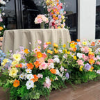 7ft Wildflower-Inspired Spring and Summer Wedding Arch Décor.Wedding Archway Artificial Rose Archway,Flower Row Arrrangement