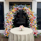 7ft Wildflower-Inspired Spring and Summer Wedding Arch Décor.Wedding Archway Artificial Rose Archway,Flower Row Arrrangement