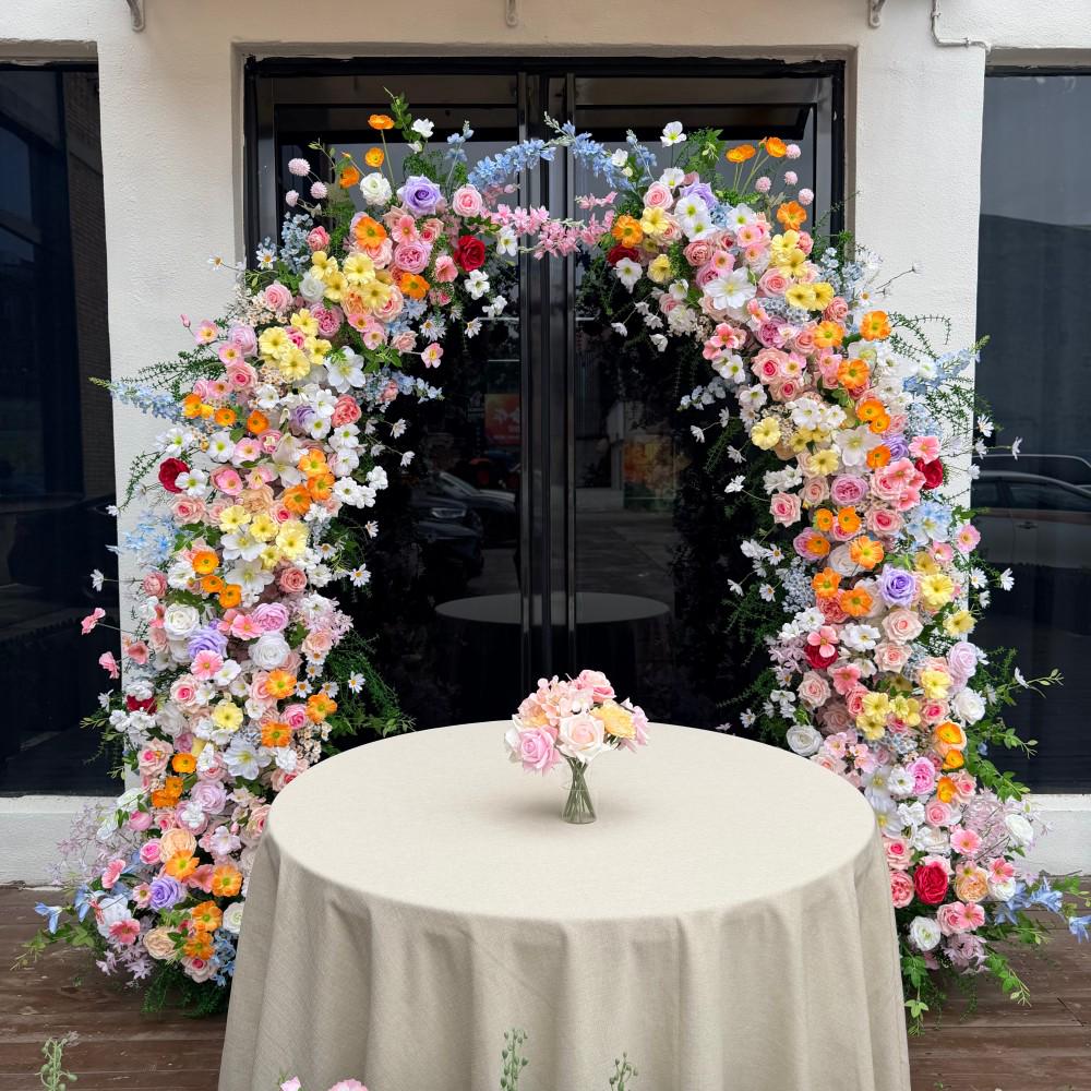 Ships from USA/7ft Wildflower-Inspired Spring and Summer Wedding Arch Décor.Wedding Archway Artificial Rose  Archway,Flower Row Arrrangement