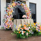 7ft Wildflower-Inspired Spring and Summer Wedding Arch Décor.Wedding Archway Artificial Rose Archway,Flower Row Arrrangement