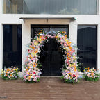 7ft Wildflower-Inspired Spring and Summer Wedding Arch Décor.Wedding Archway Artificial Rose Archway,Flower Row Arrrangement