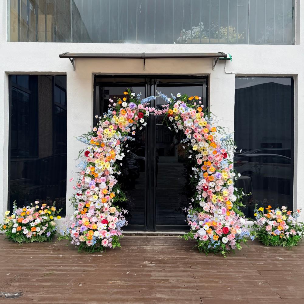 Ships from USA/7ft Wildflower-Inspired Spring and Summer Wedding Arch Décor.Wedding Archway Artificial Rose  Archway,Flower Row Arrrangement
