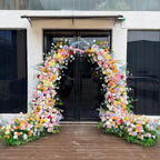 7ft Wildflower-Inspired Spring and Summer Wedding Arch Décor.Wedding Archway Artificial Rose Archway,Flower Row Arrrangement