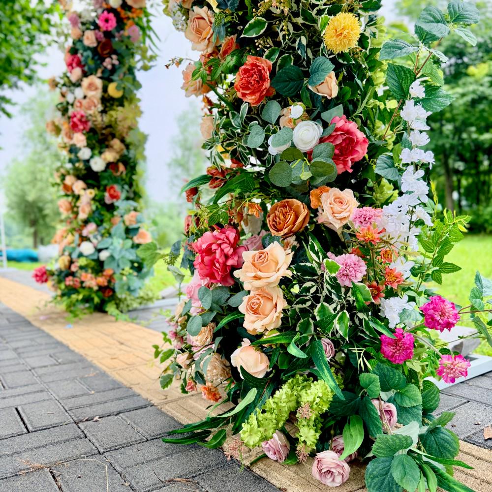 Ships from USA- 7.2FT Wildflower-Inspired Spring and Summer Wedding Arch Décor.Wedding Archway Artificial  Rose  Archway,Flower Arrrangement