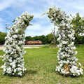 50% Off /Wedding Arch FlowerArtificial Ivory Rose  Archway,Flower Row Arrrangement Marriage Wedding PillarFlower,Wedding Flower Party Event