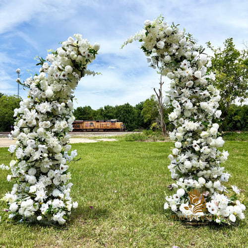 50% Off /Wedding Arch FlowerArtificial Ivory Rose  Archway,Flower Row Arrrangement Marriage Wedding PillarFlower,Wedding Flower Party Event