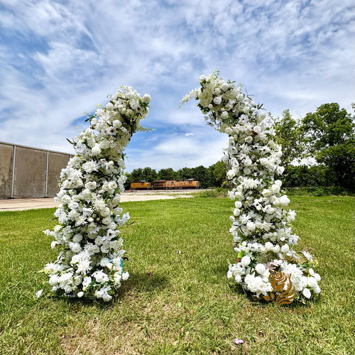 50% Off /Wedding Arch FlowerArtificial Ivory Rose  Archway,Flower Row Arrrangement Marriage Wedding PillarFlower,Wedding Flower Party Event