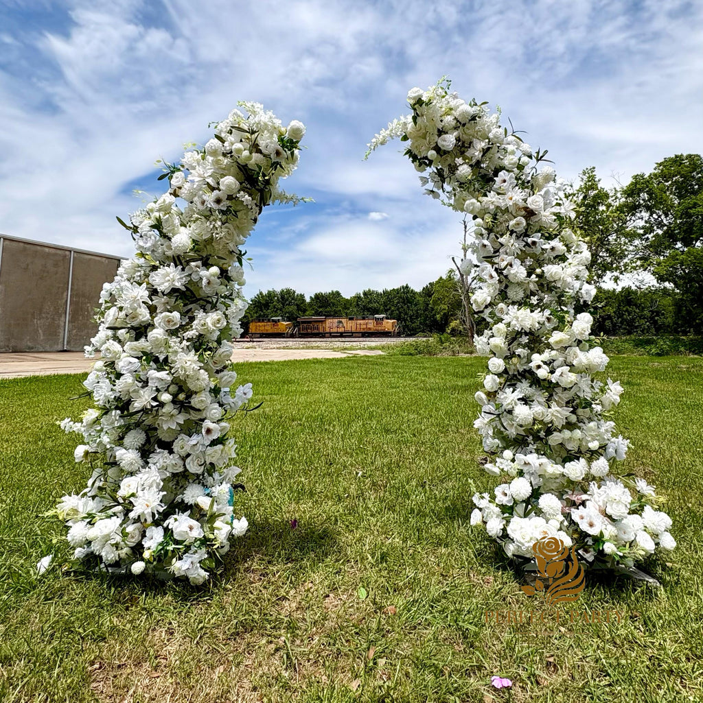50% Off /Wedding Arch FlowerArtificial Ivory Rose  Archway,Flower Row Arrrangement Marriage Wedding PillarFlower,Wedding Flower Party Event