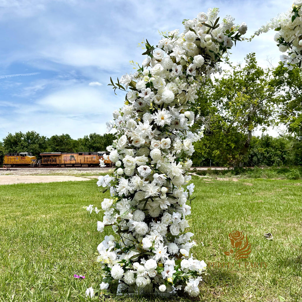 50% Off /Wedding Arch FlowerArtificial Ivory Rose  Archway,Flower Row Arrrangement Marriage Wedding PillarFlower,Wedding Flower Party Event