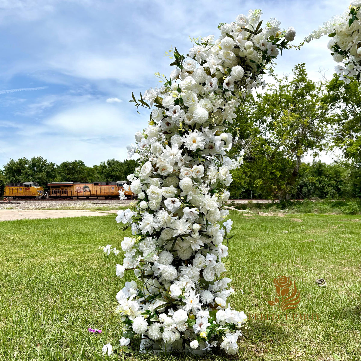 50% Off /Wedding Arch FlowerArtificial Ivory Rose  Archway,Flower Row Arrrangement Marriage Wedding PillarFlower,Wedding Flower Party Event