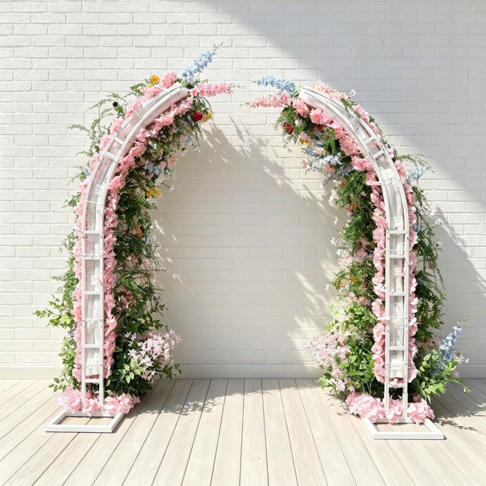 7.2ft Wildflower-Inspired Spring and Summer Wedding Arch Décor.Wedding Archway Artificial Rose  Archway,Flower Row Arrrangement