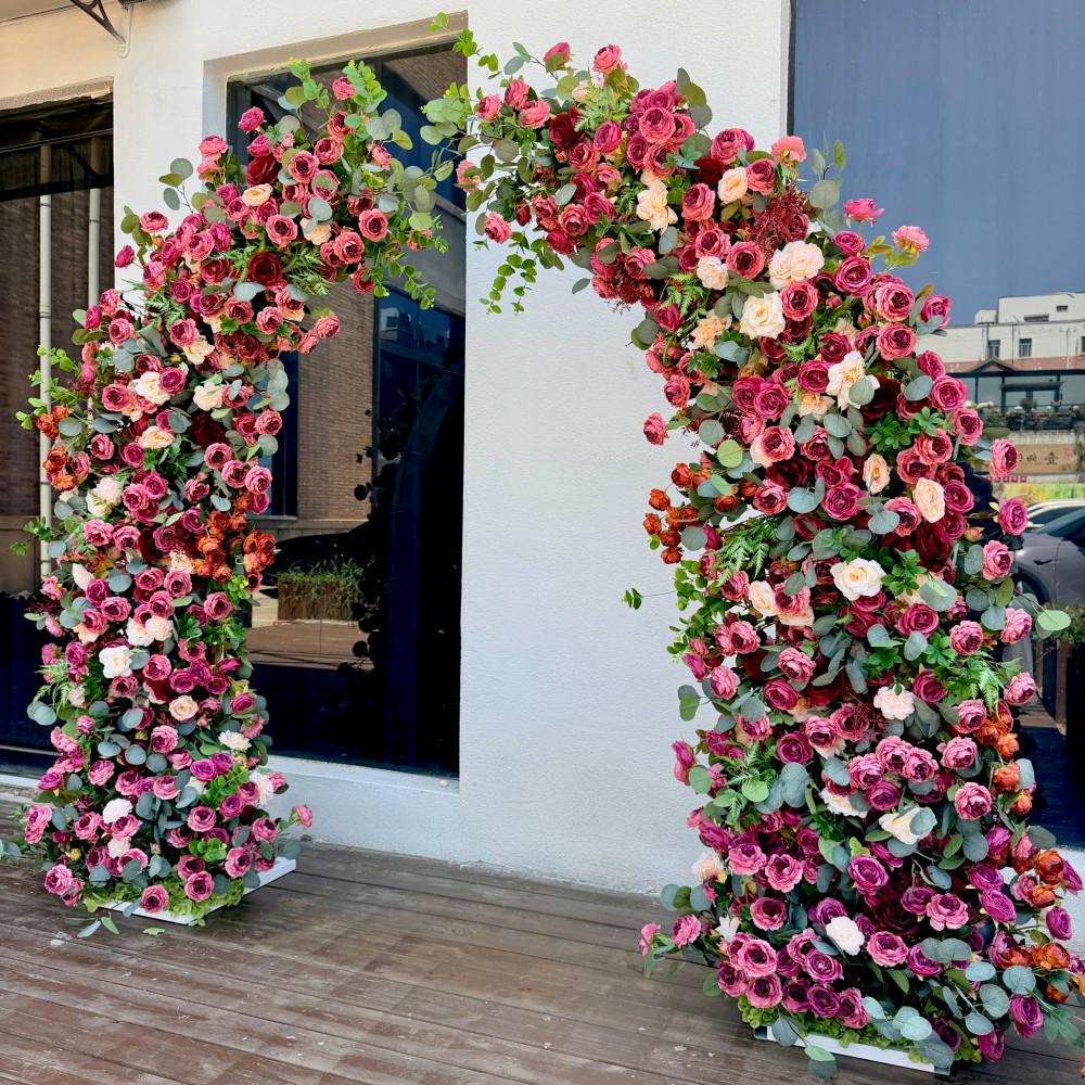 Ships from Houston / 7.2Ft Wedding Arch Retro Style Artificial Flowers –Rustic Floral Row Arrangement for Wedding Pillars, Party Home Décor