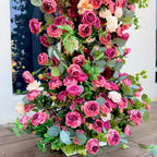 7.2Ft Wedding Arch Retro Style Artificial Flowers –Rustic Floral Row Arrangement for Wedding Pillars, Party Home Décor